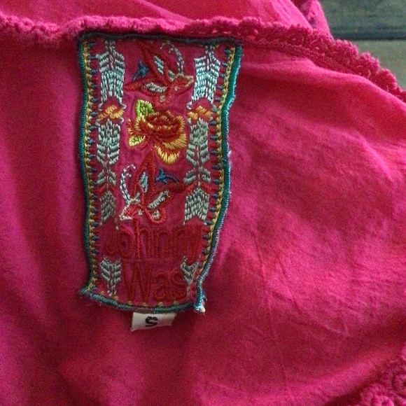 Johnny Was pink embroidered tunic top S - Picture 5 of 6